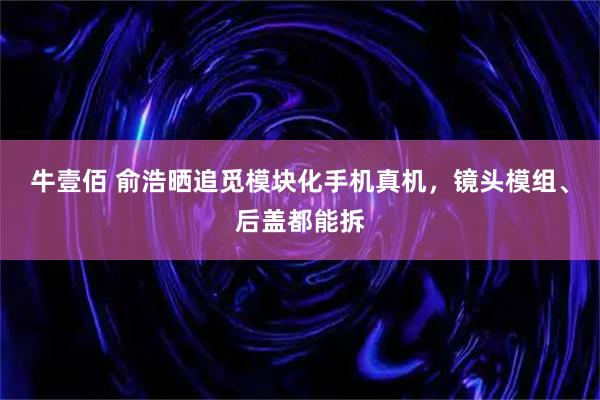 牛壹佰 俞浩晒追觅模块化手机真机，镜头模组、后盖都能拆