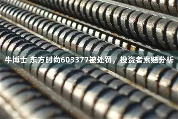 牛博士 东方时尚603377被处罚，投资者索赔分析